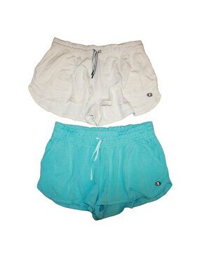 Champion Fleece Lined Sweat Shorts Women's Size XL Lot of 2 Blue & White